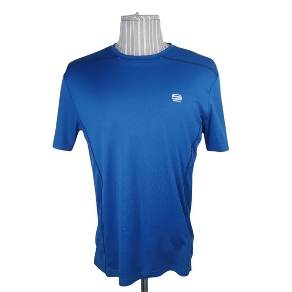 Lot of 2 Manguun Sports Wicking  Shirt, Blue/Red, S - Picture 2 of 10